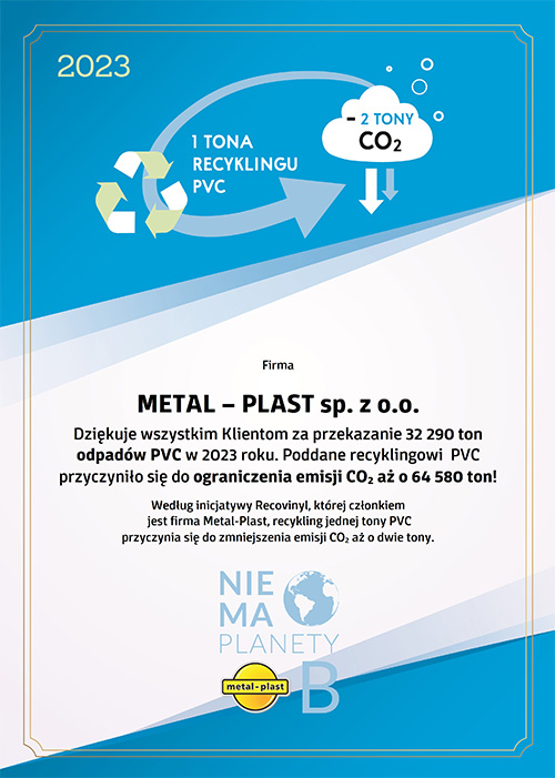 Metal-Plast osiąga nowy rekord w ilości ton przetworzonego PVC